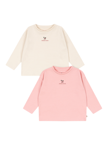 Konges Sløjd Kids' Long Sleeve T-Shirt, Pack of 2, Pink Dolphin/Antique, Pink Dolphin/Antique
