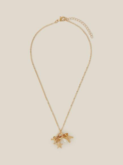 Monsoon Kids' Initial Charm Necklace, Gold/A - view 2, Gold/A