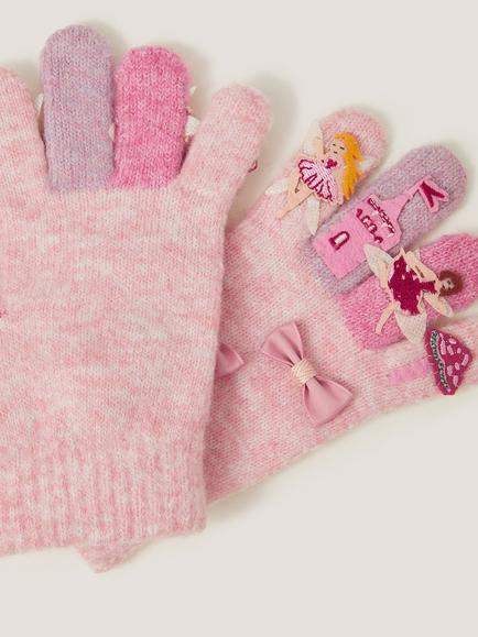 Monsoon Kids' Fairy Bow Gloves, Multi - view 2, Multi