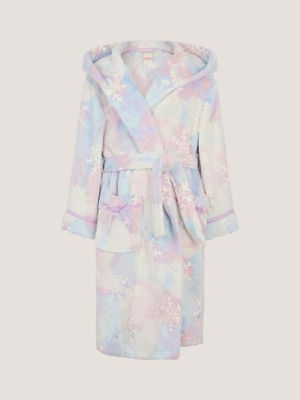 Monsoon Kids' Glow In The Dark Snowflake Dressing Gown, Pink, Pink