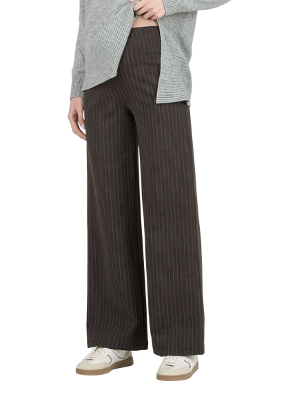 Attesa Kimberly Ponte Striped Maternity Trousers, Brown - view 2, Brown