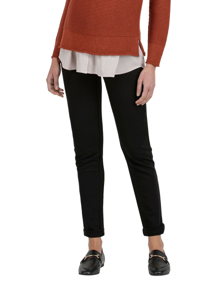 Attesa Luna Ponte Slim Maternity Trousers, Black - view 2, Black