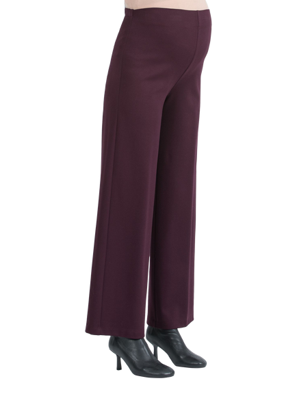 Attesa Kimberly Ponte Maternity Trousers, Burgundy - view 2, Burgundy