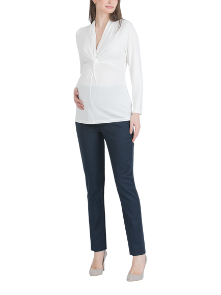 Attesa Naomi Cropped Slim Maternity Trousers, Blue, Blue