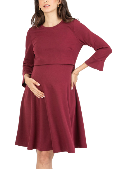 Attesa Dafne Maternity and Nursing Dress, Burgundy