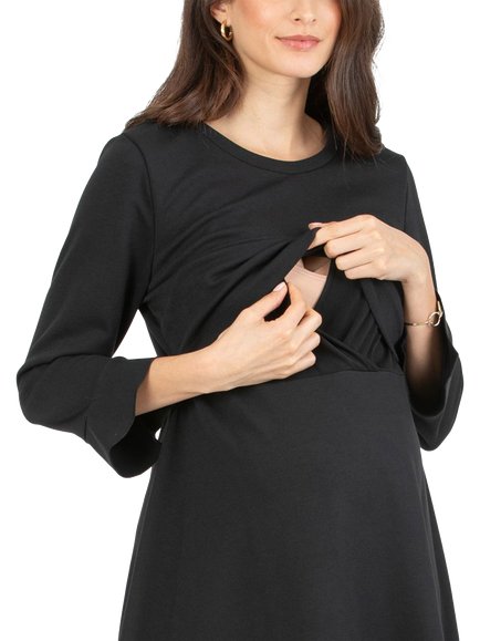 Attesa Dafne Maternity and Nursing Dress - view 2, Black