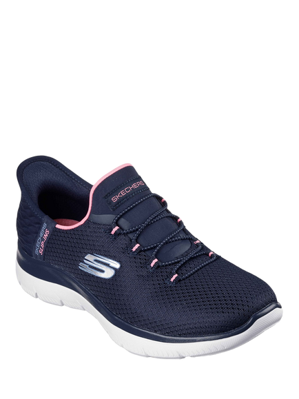 Skechers Hands Free Slip-ins Summits Diamond Dream Trainers, Navy/Pink - view 2, Navy/Pink