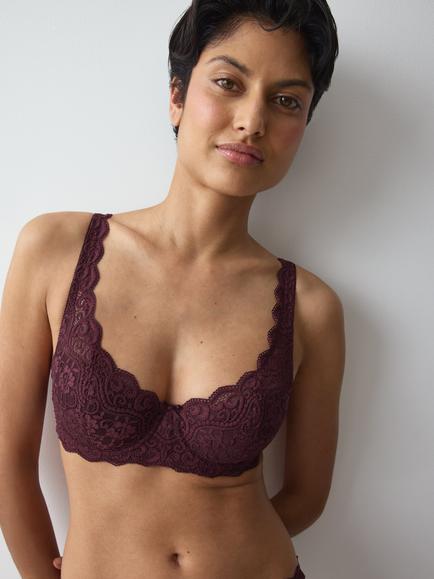 Triumph Wired Half Padded Balconette Bra, Claret, Claret