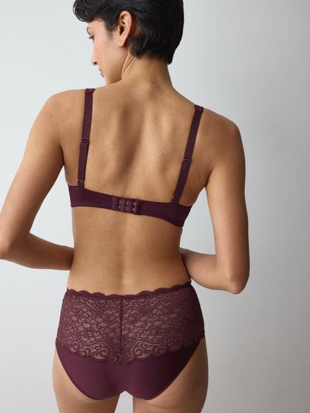 Triumph Wired Half Padded Balconette Bra, Claret - view 2, Claret