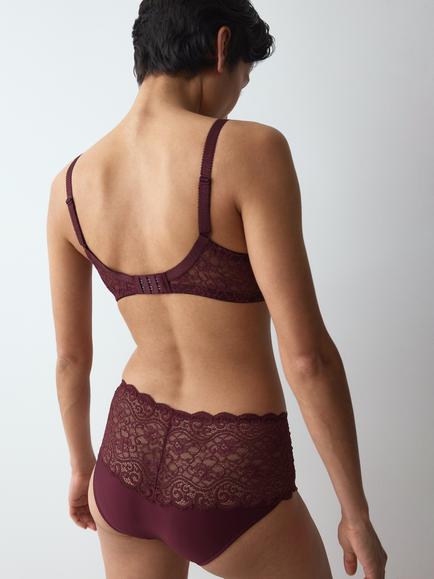 Triumph Amourette Padded Spacer Bra, Claret - view 2, Claret