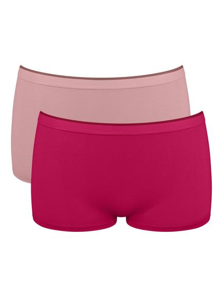 sloggi GO Sense Shorty Knickers, Pack of 2, Pink/Multi, Pink/Multi