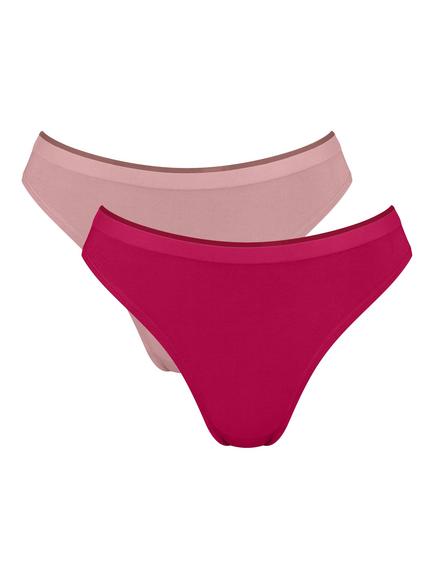 sloggi GO Sense High Leg Knickers, Pack of 2, Pink/Multi, Pink/Multi