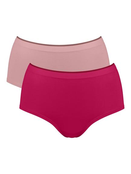 sloggi GO Sense High Waist Knickers, Pack of 2, Pink/Multi, Pink/Multi