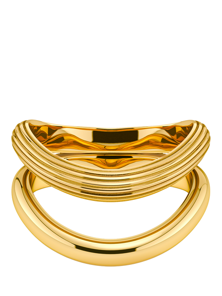 EDBLAD Wildern Double Band Ring, Gold, Steel