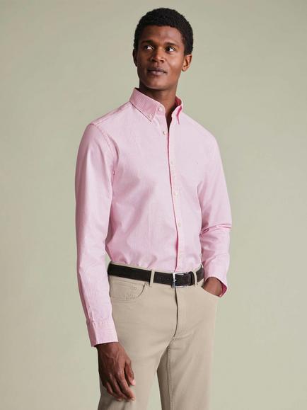 Charles Tyrwhitt Oxford Weave Shirt, Pink, Pink