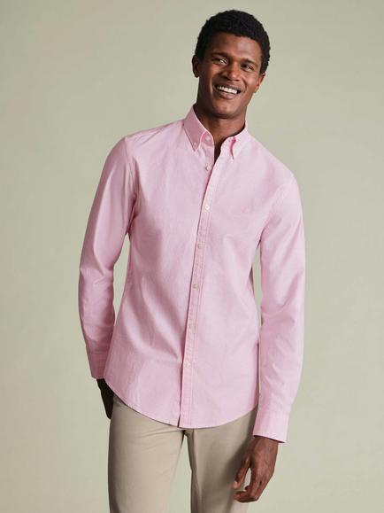 Charles Tyrwhitt Oxford Weave Shirt, Pink - view 2, Pink