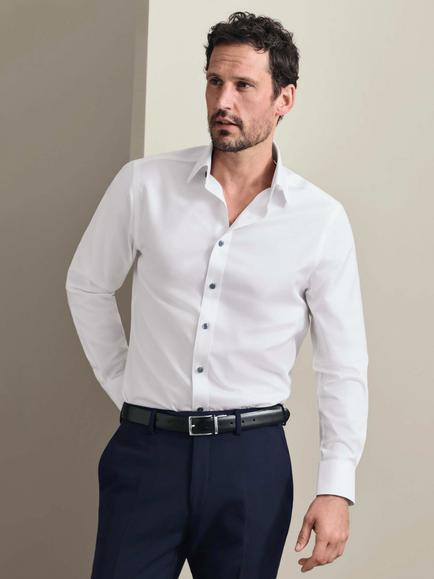 Charles Tyrwhitt Non-Iron Cotton Twill Weave Slim Fit Shirt, White, White