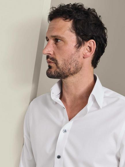 Charles Tyrwhitt Non-Iron Cotton Twill Weave Slim Fit Shirt, White - view 2, White