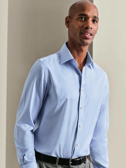 Charles Tyrwhitt Slim Fit Check Cotton Shirt, Sky/White, Sky/White