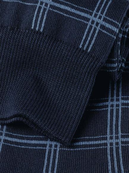 Charles Tyrwhitt Check Cotton Blend Socks, Navy - view 2, Navy