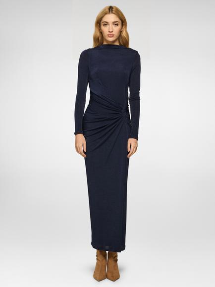 DASKA Athena Ruched Maxi Dress, Navy