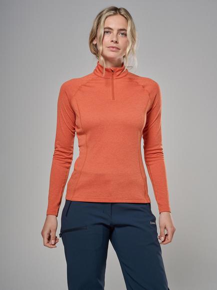 Montane Women's Dart Zip Neck Top, Lava