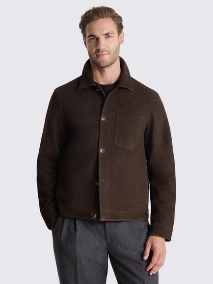 Moss Suede Shacket, Brown, Brown