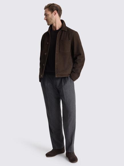 Moss Suede Shacket, Brown - view 2, Brown