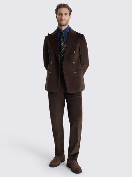 Moss Tailored Fit Corduroy Suit Jacket, Dark Brown - view 2, Dark Brown