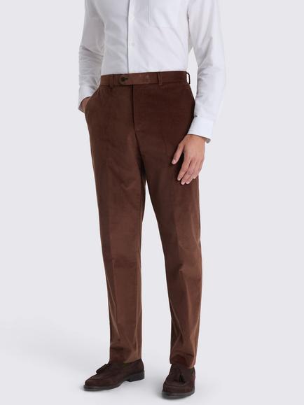 Moss Tailored Fit Corduroy Suit Trousers, Chestnut Brown, Chestnut Brown