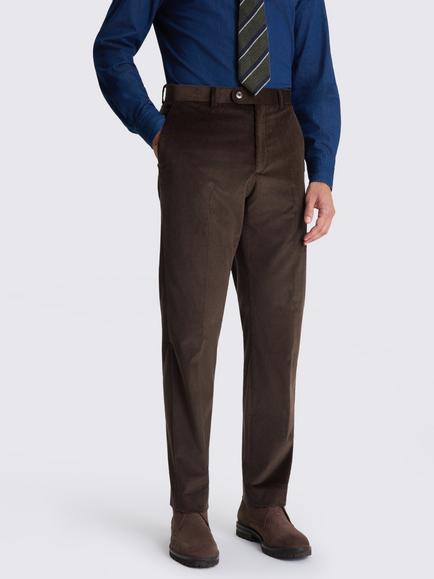 Moss Tailored Fit Corduroy Suit Trousers, Dark Brown, Dark Brown