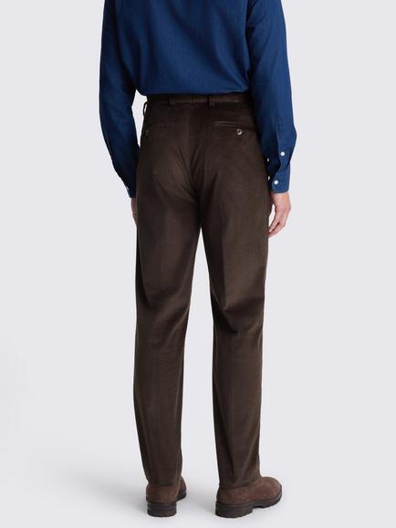 Moss Tailored Fit Corduroy Suit Trousers, Dark Brown - view 2, Dark Brown
