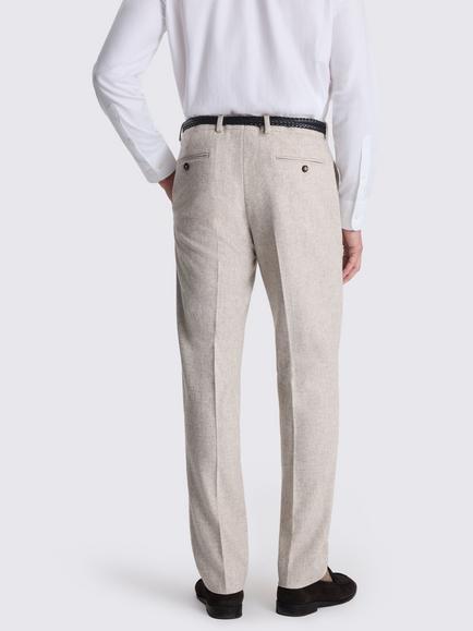 Moss Tailored Fit Wool Blend Suit Trousers, Stone - view 2, Stone