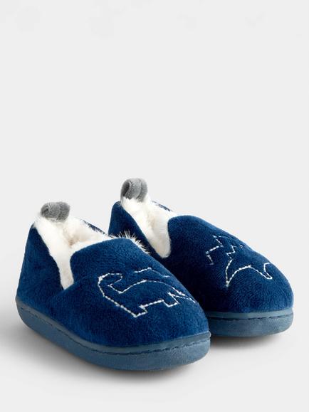 JoJo Maman Bébé Kids' Glow In The Dark Dinosaur Slippers, Dark Blue, Dark Blue