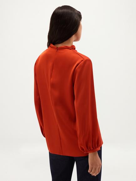 Hobbs Lulworth Cowl Neck Blouse, Orange - view 2, Orange