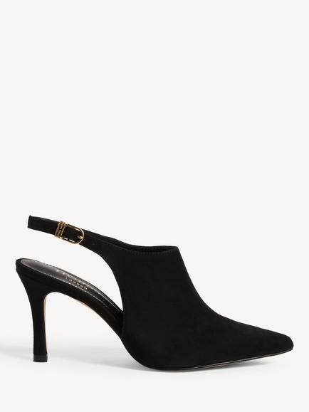 Hobbs Annalise Suede Stiletto Heel Slingback Court Shoes, Black, Black