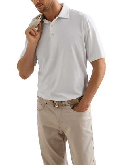 Peter Millar Golf Jersey Polo Shirt, White, White
