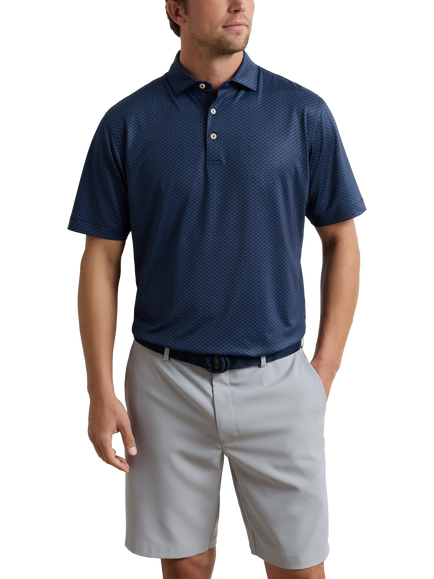 Peter Millar Bunker Bar Performance Jersey Polo Shirt, Navy, Navy