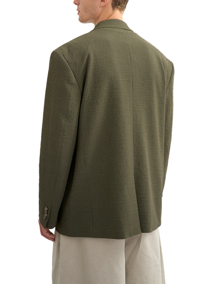 Topman Seersucker Blazer, Khaki - view 2, Khaki