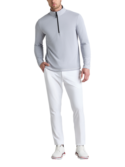 G/FORE Brushed Back Quarter Zip Long Sleeve Pullover Top, Light Grey Melange, Light Grey Melange