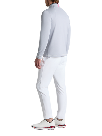 G/FORE Brushed Back Quarter Zip Long Sleeve Pullover Top, Light Grey Melange - view 2, Light Grey Melange