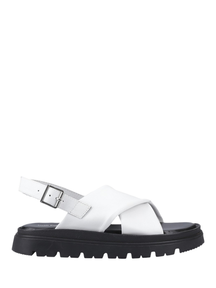 Hush Puppies Lara Leather Strappy Sandals, White, White