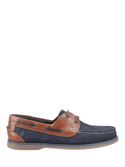 Hush Puppies Wilson Boat Shoes, Navy/Tan, Navy/Tan