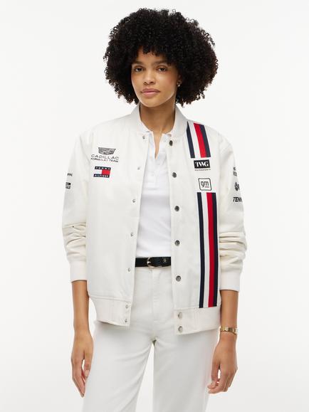 Tommy Hilfiger x Cadillac Formula 1 Team Varsity Jacket, White, White