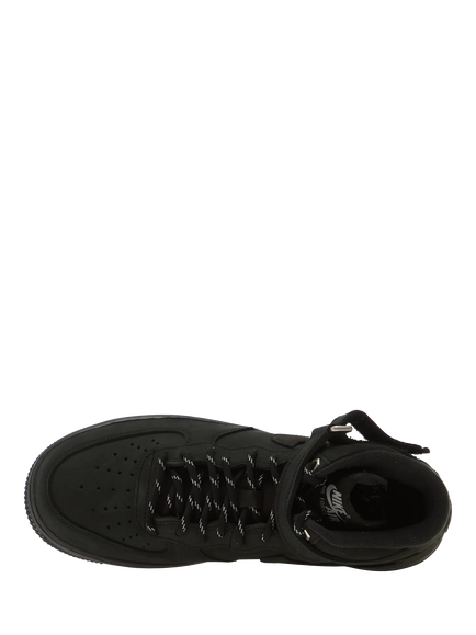 Nike Air Force 1Mid  07 Leather Trainers, Black - view 2, Black