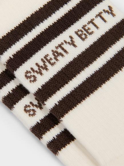 Sweaty Betty Varsity Slogan Socks - view 2, Espresso Brown