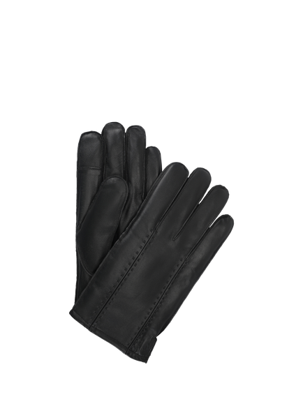 totes Isotoner Men's Premium Leather Smartouch Gloves, Black