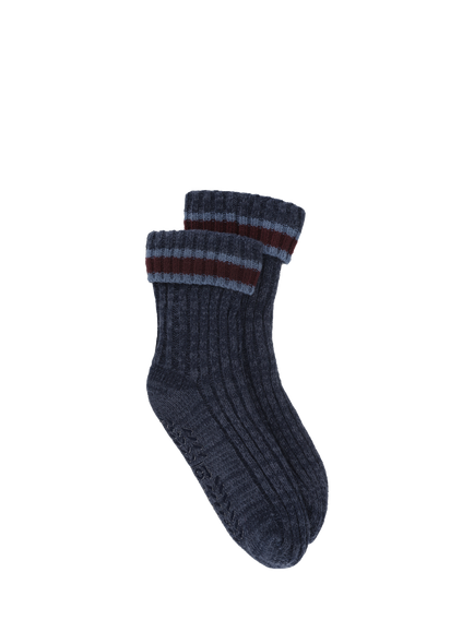 totes Chunky Slipper Socks, One Size, Blue/Multi