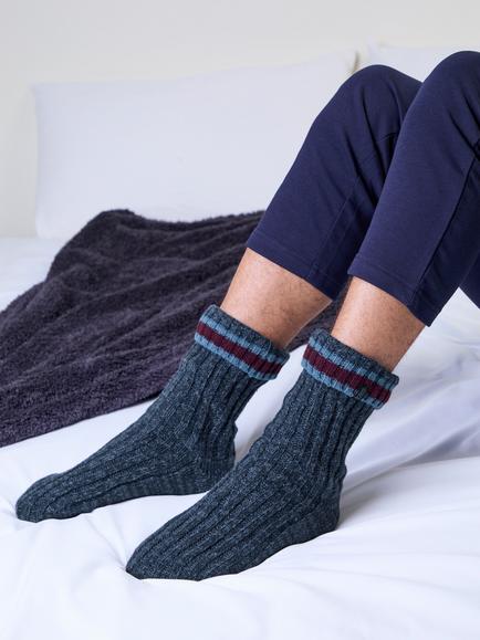 totes Chunky Slipper Socks, One Size - view 2, Blue/Multi