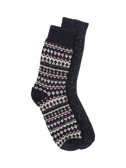 totes Men's Wool Blend Thermal Boot Socks, Pack of 2, Multi
